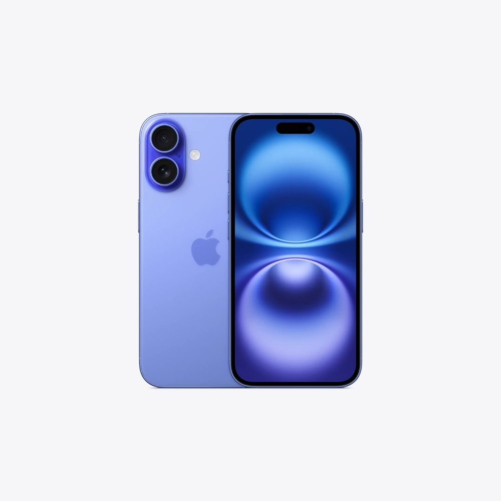iPhone 16 in Ultramarine – deep-blue display and rear panel